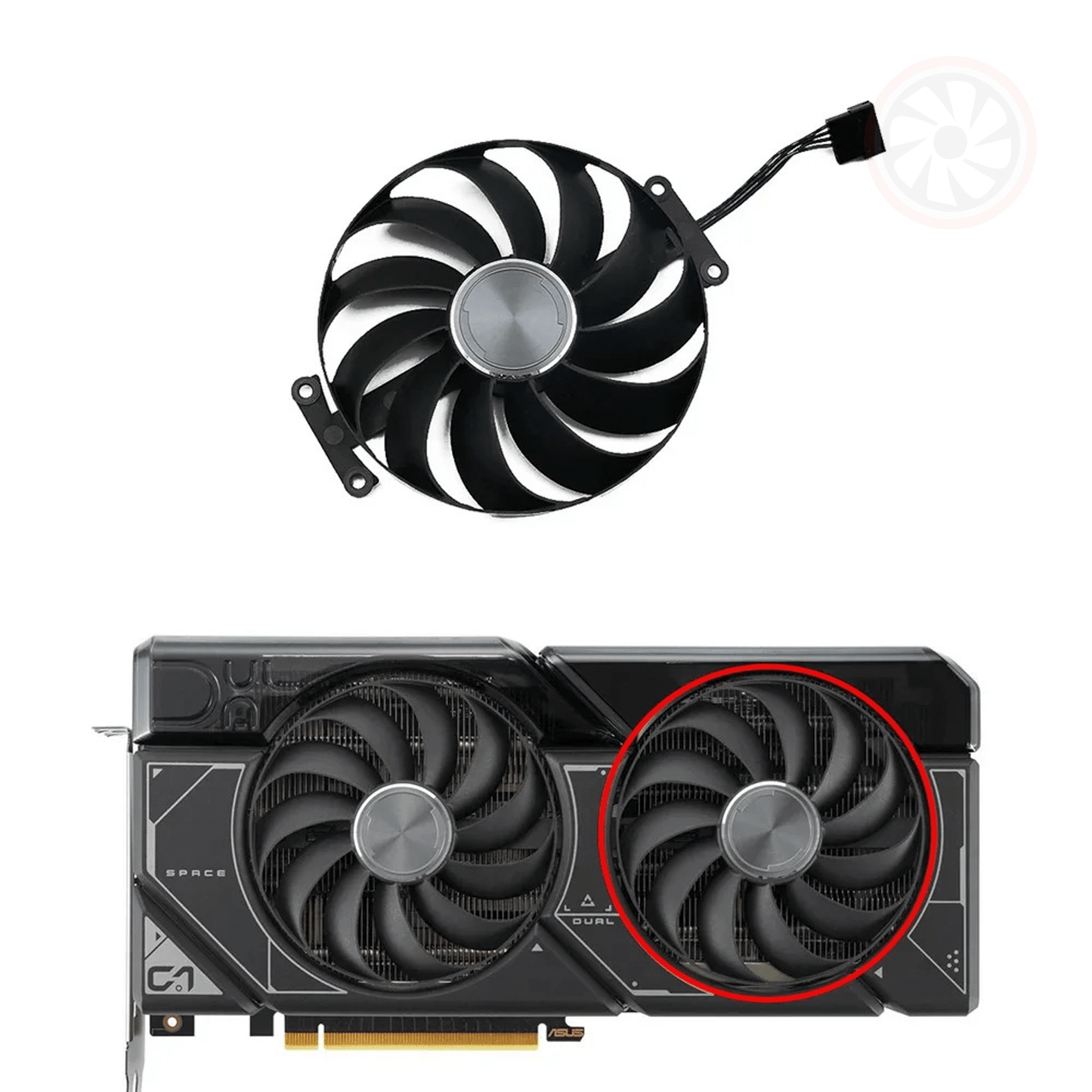 Asus GeForce RTX 4070 4070Ti SUPER DUAL OC Replacement GPU Fans (Genuine) - GPUCONNECT.COM