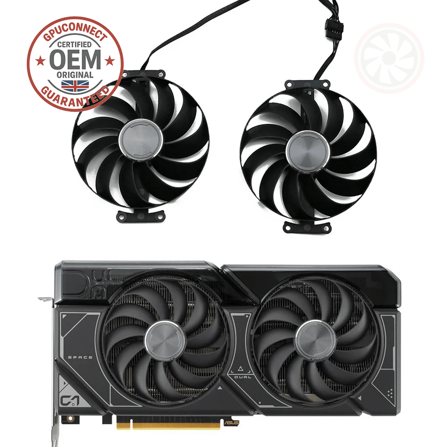 Asus GeForce RTX 4070 4070Ti SUPER DUAL OC Replacement GPU Fans (Genuine) - GPUCONNECT.COM
