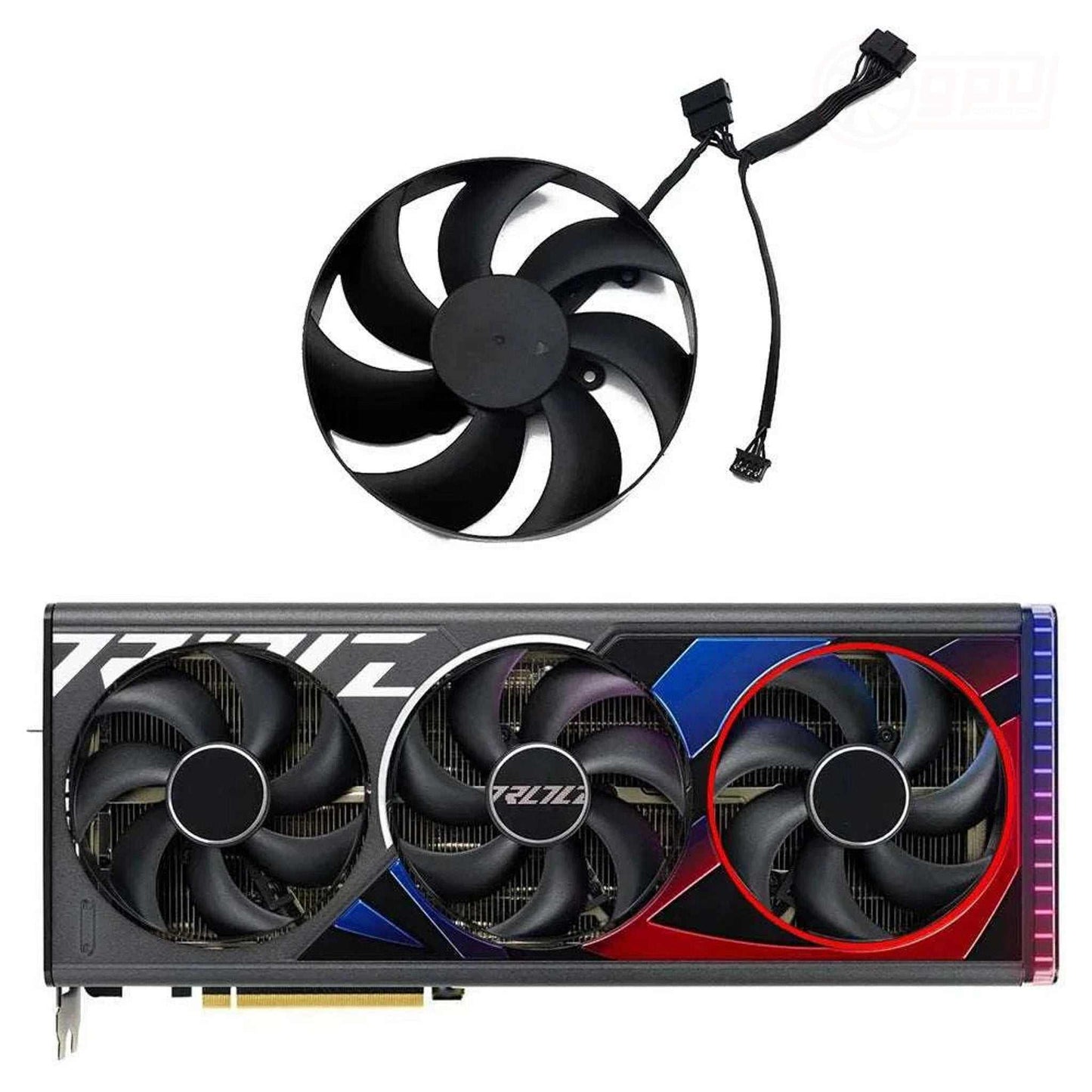 ASUS GeForce RTX 4090 4080 ROG STRIX OC GPU Fan Replacement - GPUCONNECT.COM