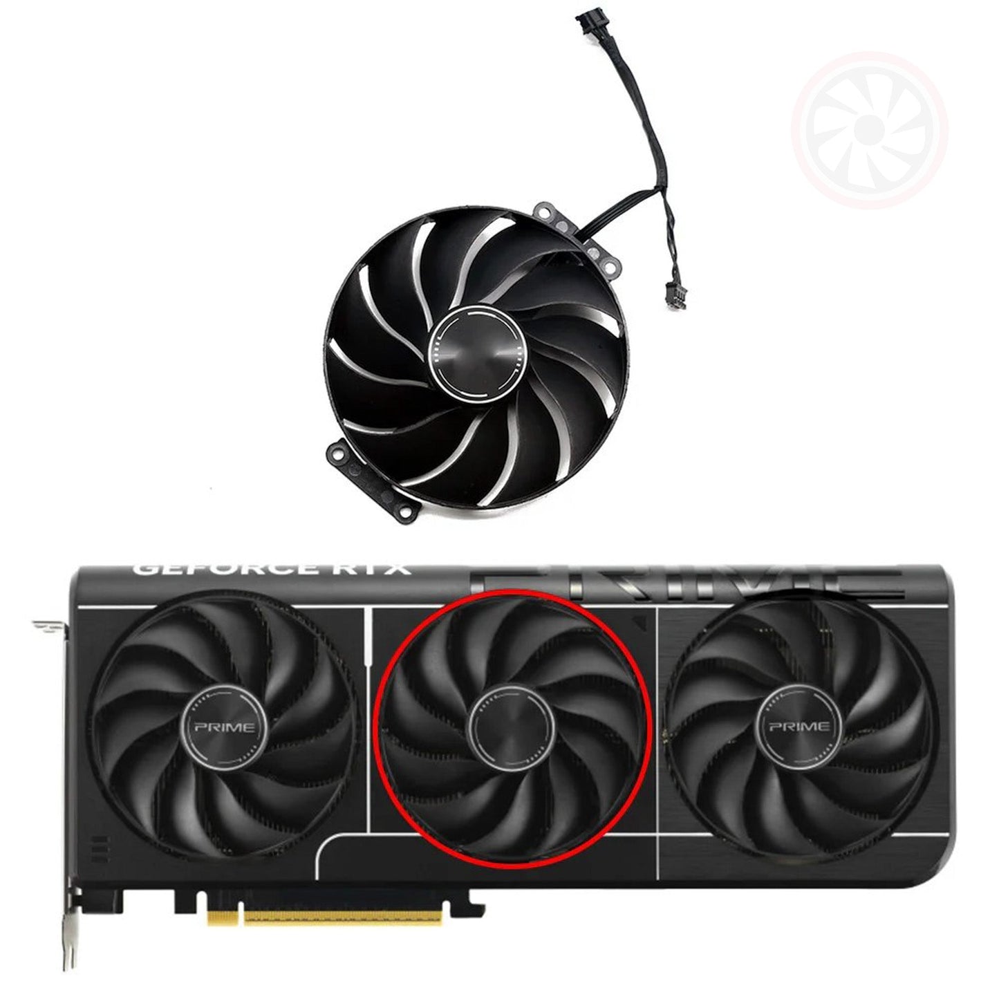 ASUS Prime RTX 5060Ti 5070 5070Ti GPU Fan Set - GPUCONNECT.COM