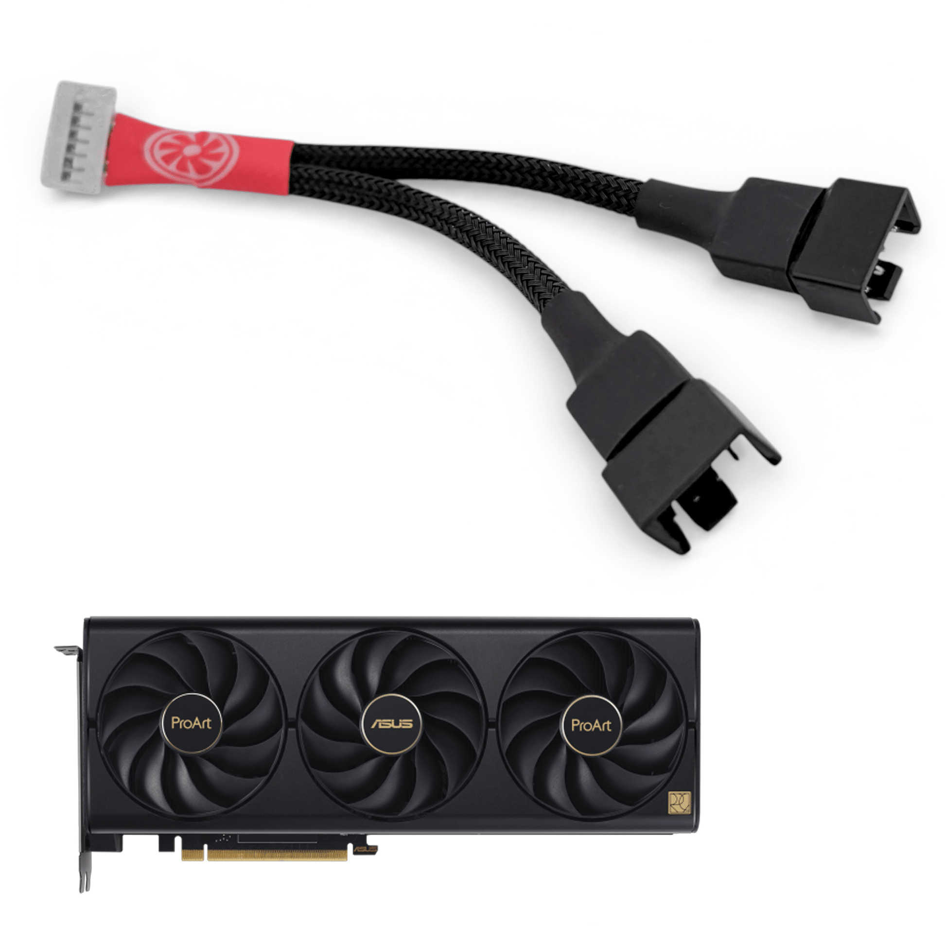 Asus RTX 4060 / 4070 / 4080 SUPER ProArt 7-Pin to 4-Pin Fan Adapter Deshroud Cable - GPUCONNECT.COM