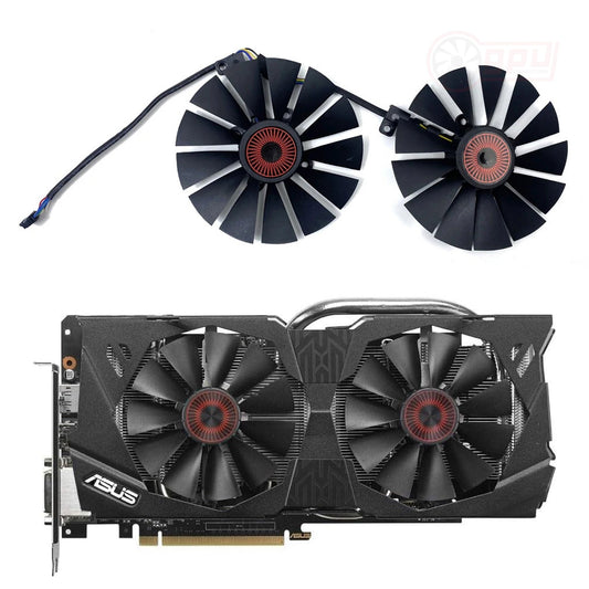 ASUS STRIX GTX 970 980 780 TI R9 380 Replacement GPU Fan Set - GPUCONNECT.COM