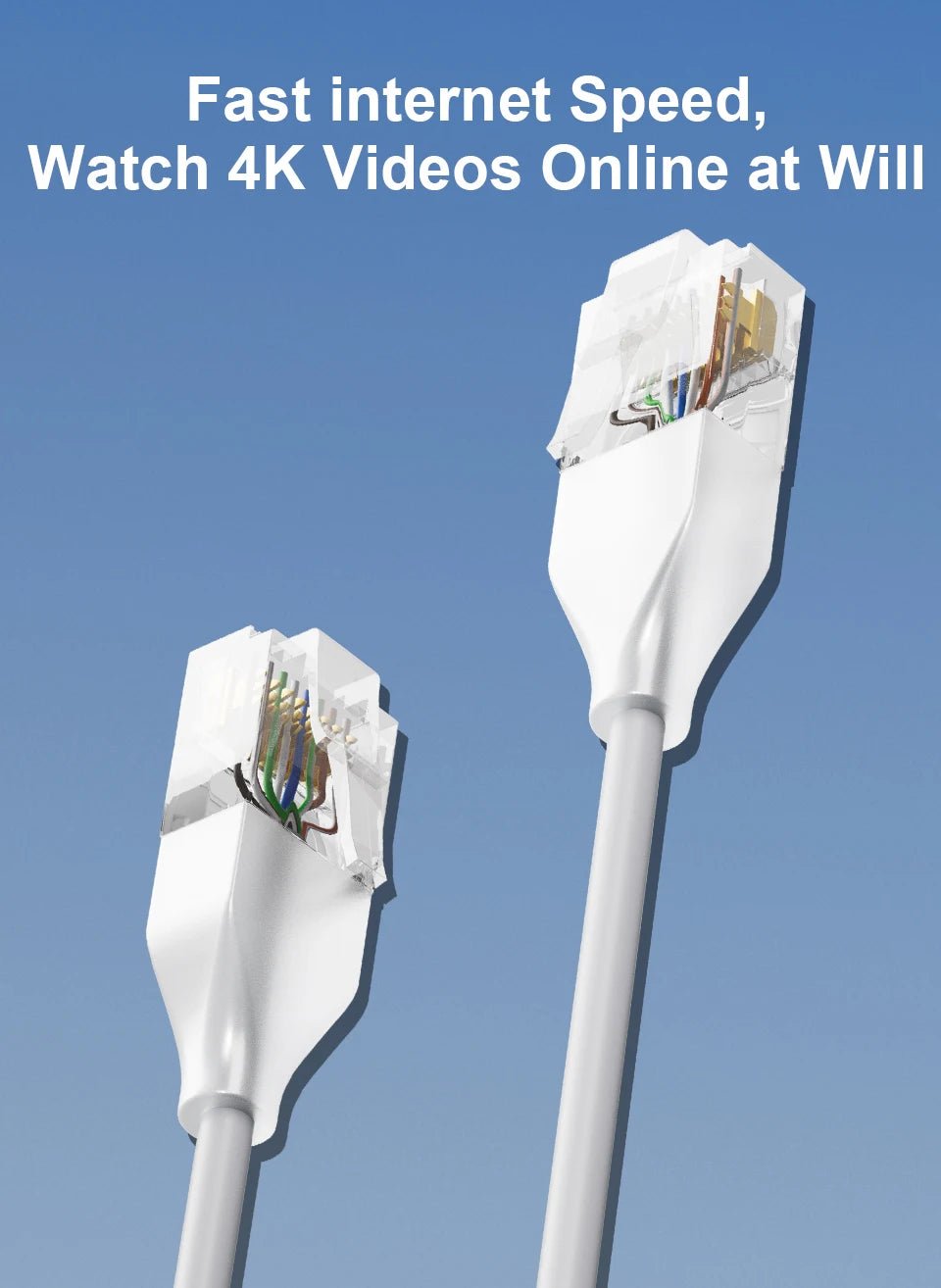 COMNEN CAT 6A Ethernet Lighting Transparent Flexible Patch Cable 10Gbps (24 Pack) - GPUCONNECT.COM