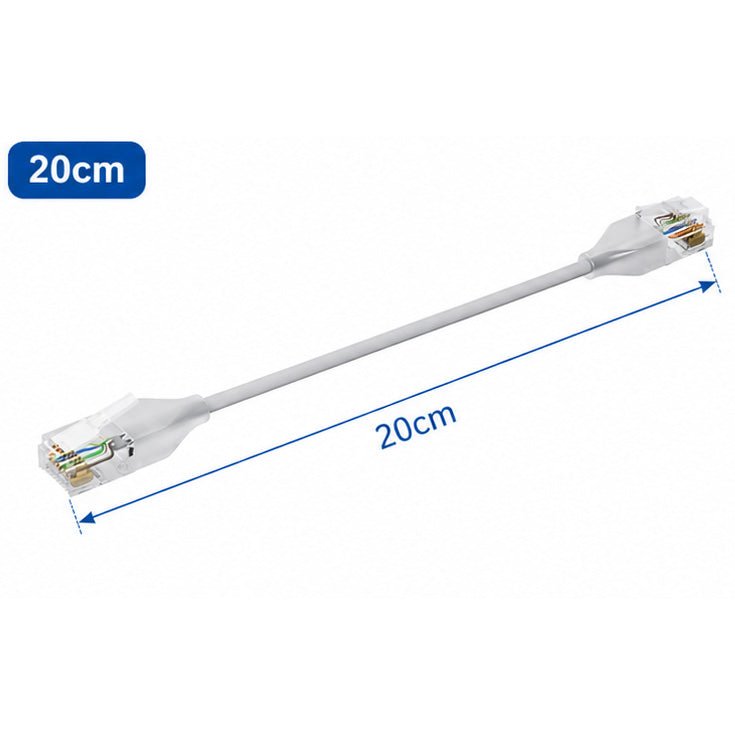 COMNEN CAT 6A Ethernet Lighting Transparent Flexible Patch Cable 10Gbps (24 Pack) - GPUCONNECT.COM