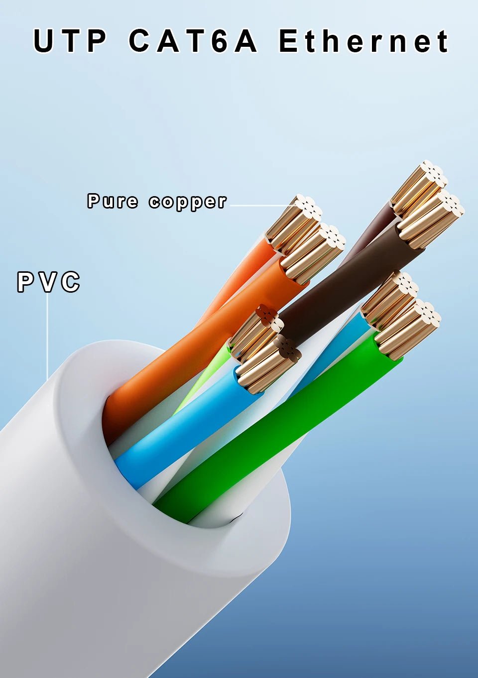 COMNEN CAT 6A Ethernet Lighting Transparent Flexible Patch Cable 10Gbps (24 Pack) - GPUCONNECT.COM