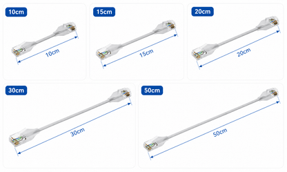 COMNEN CAT 6A Ethernet Lighting Transparent Flexible Patch Cable 10Gbps (24 Pack) - GPUCONNECT.COM