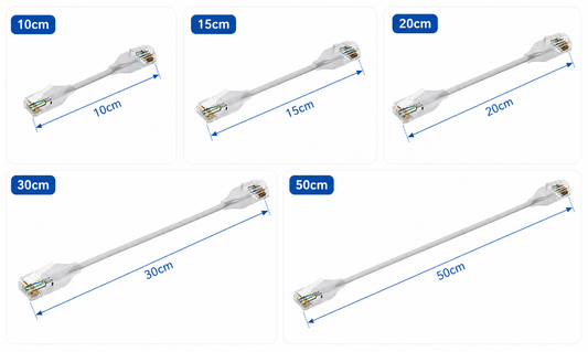 COMNEN CAT 6A Ethernet Lighting Transparent Flexible Patch Cable 10Gbps (24 Pack) - GPUCONNECT.COM