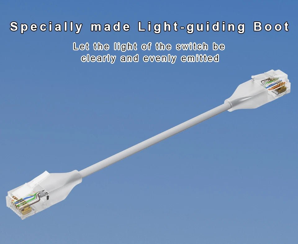 COMNEN CAT 6A Ethernet Lighting Transparent Flexible Patch Cable 10Gbps (24 Pack) - GPUCONNECT.COM