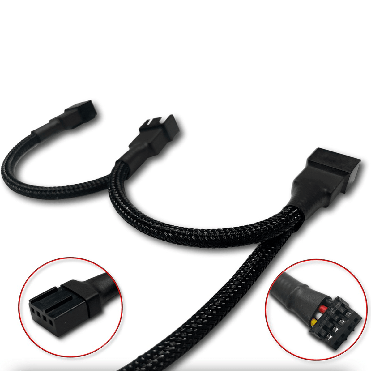 Daisy Chain 4-Pin Splitter Cable for GPU / CPU / Radiator (2/3 Way) - GPUCONNECT.COM