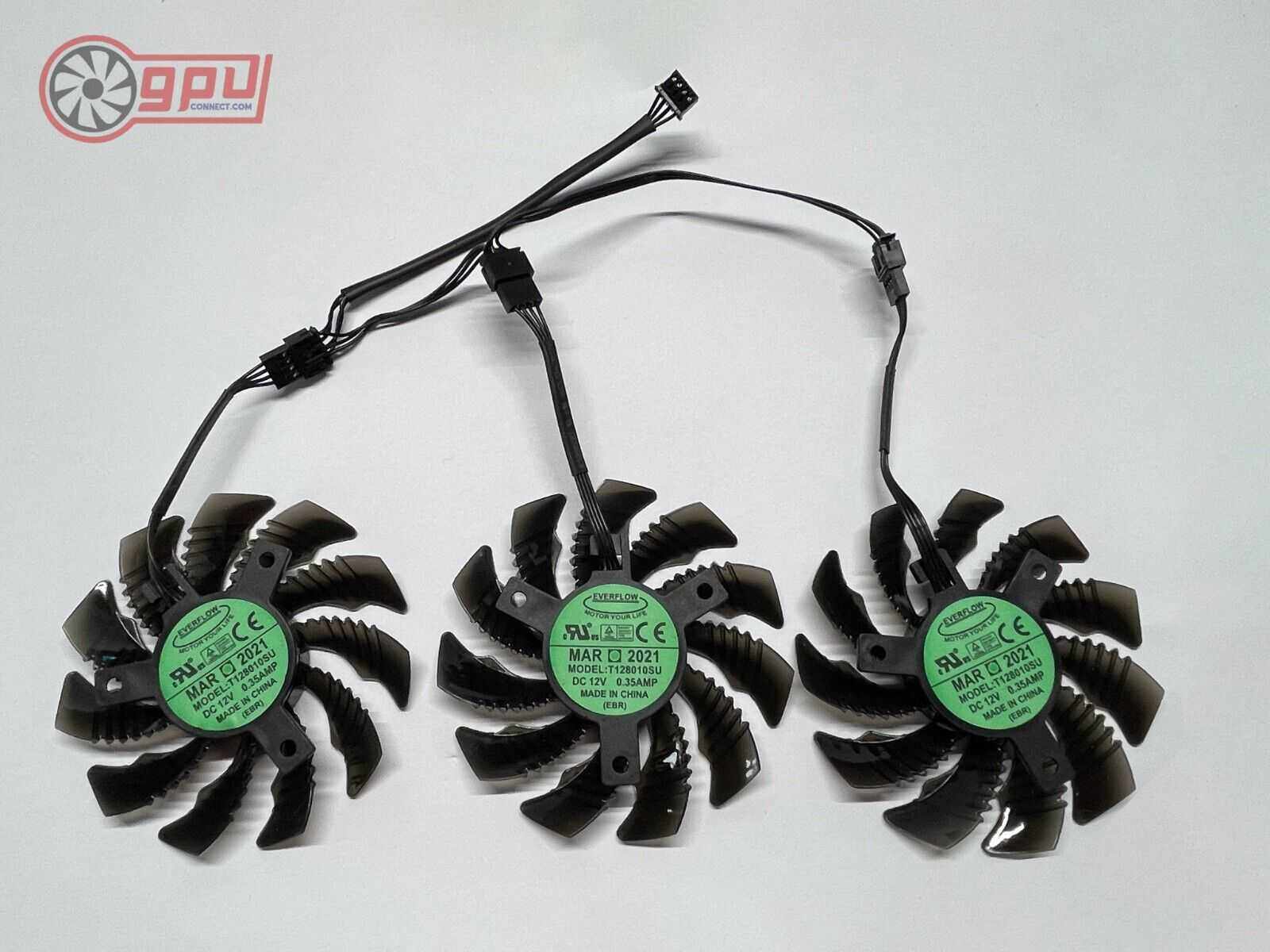 Gigabyte GTX 960 970 980Ti Black GPU Fan Replacement - Cooling Fan Set 75mm - GPUCONNECT.COM