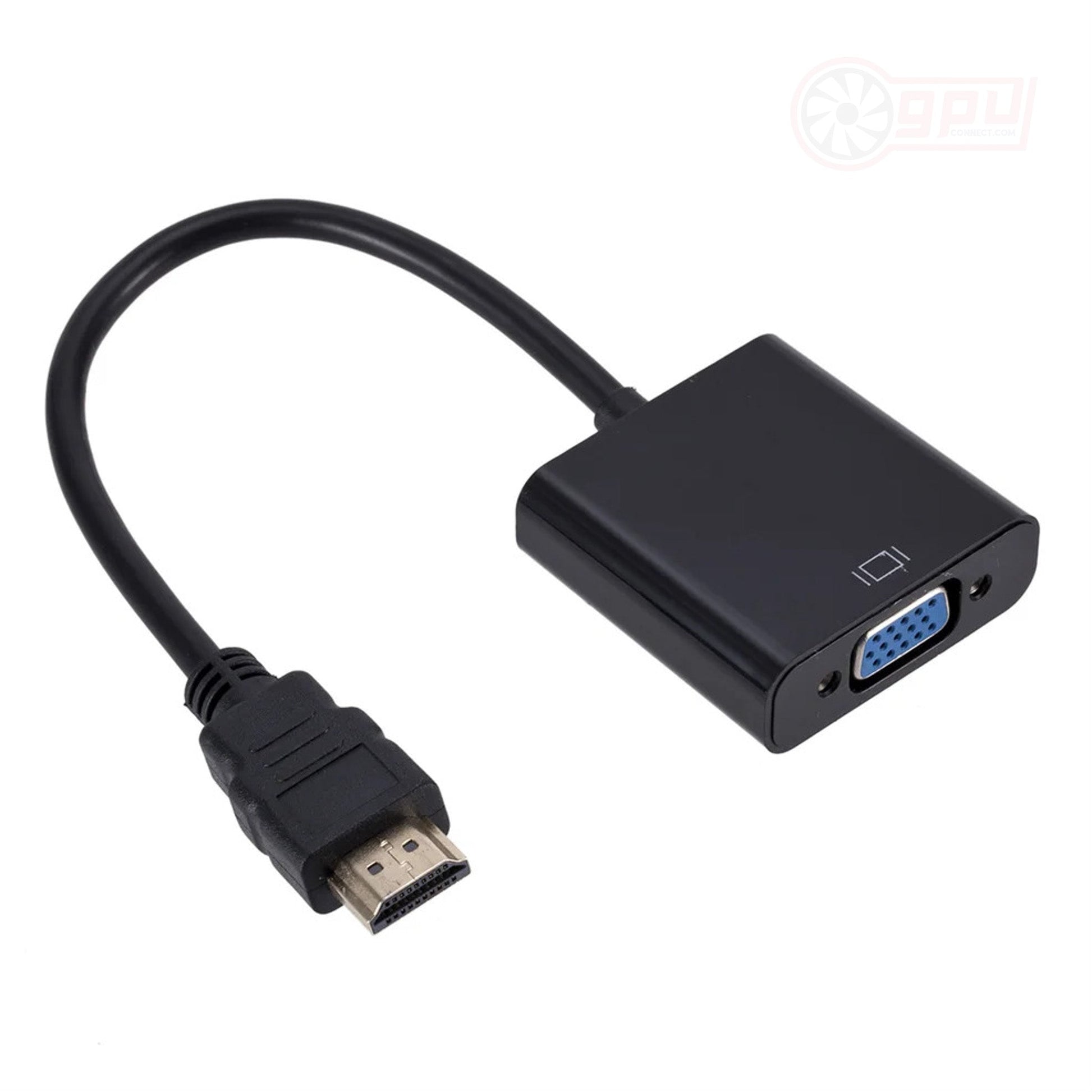 HDMI to VGA Adapter Cable V2 with Audio and Power Port - GPUCONNECT.COM