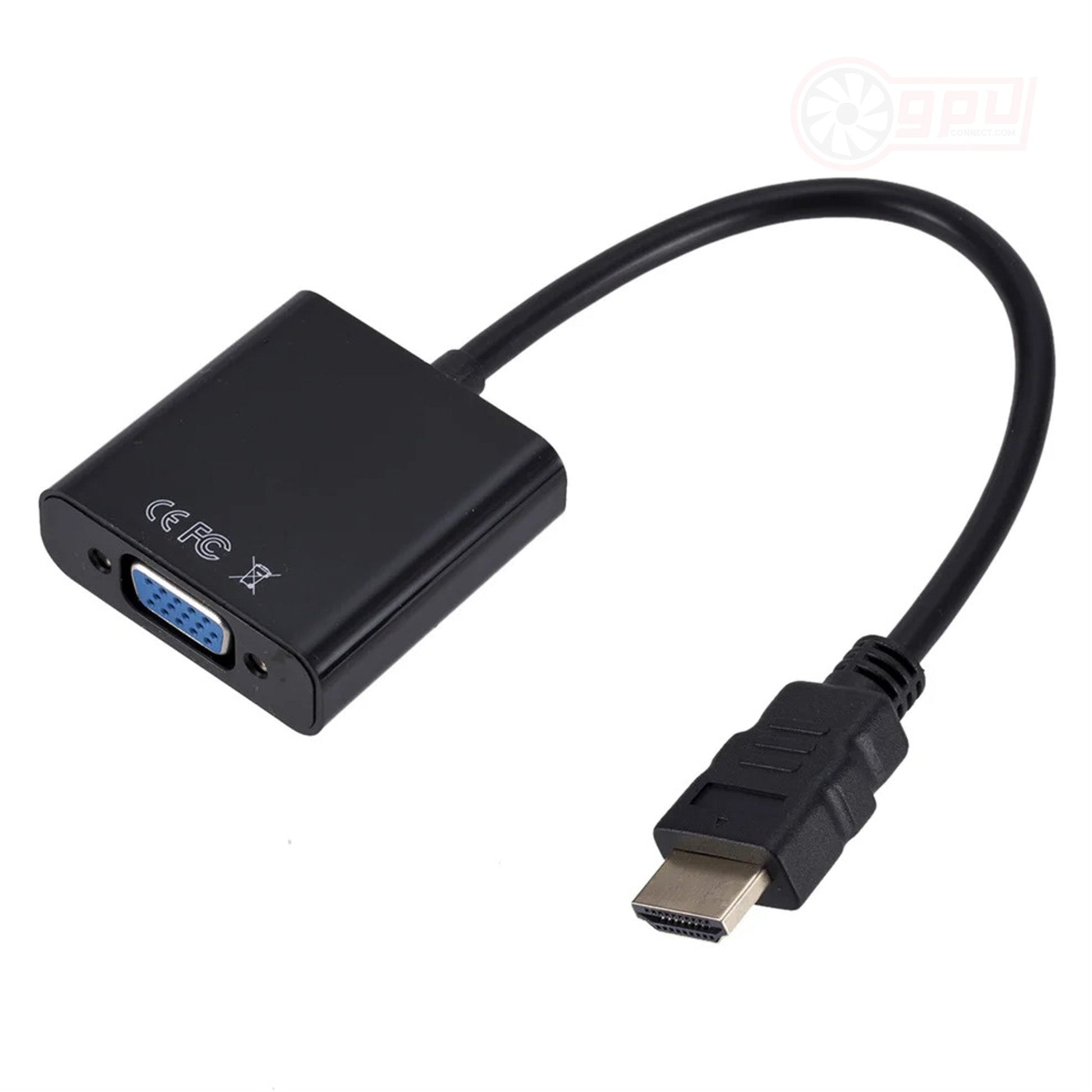 HDMI to VGA Adapter Cable V2 with Audio and Power Port - GPUCONNECT.COM