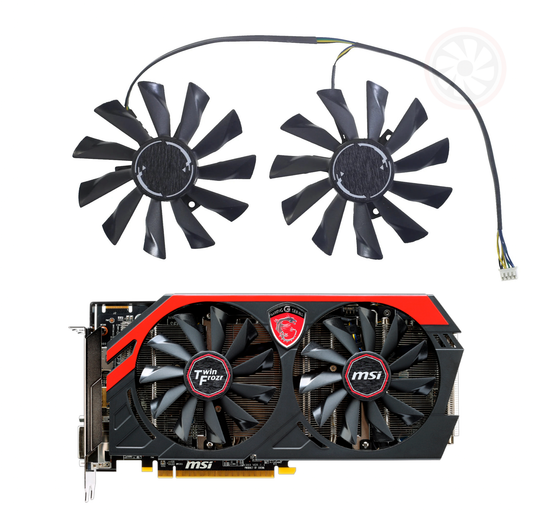 MSI GTX 780Ti 780 760 750Ti R9 290X 290 280X 280 270X Gaming Replacement GPU Fan Set