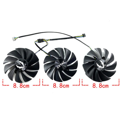 ZOTAC GAMING GeForce RTX 4070 4070Ti 4080 SUPER Trinity OC GPU Fan Set