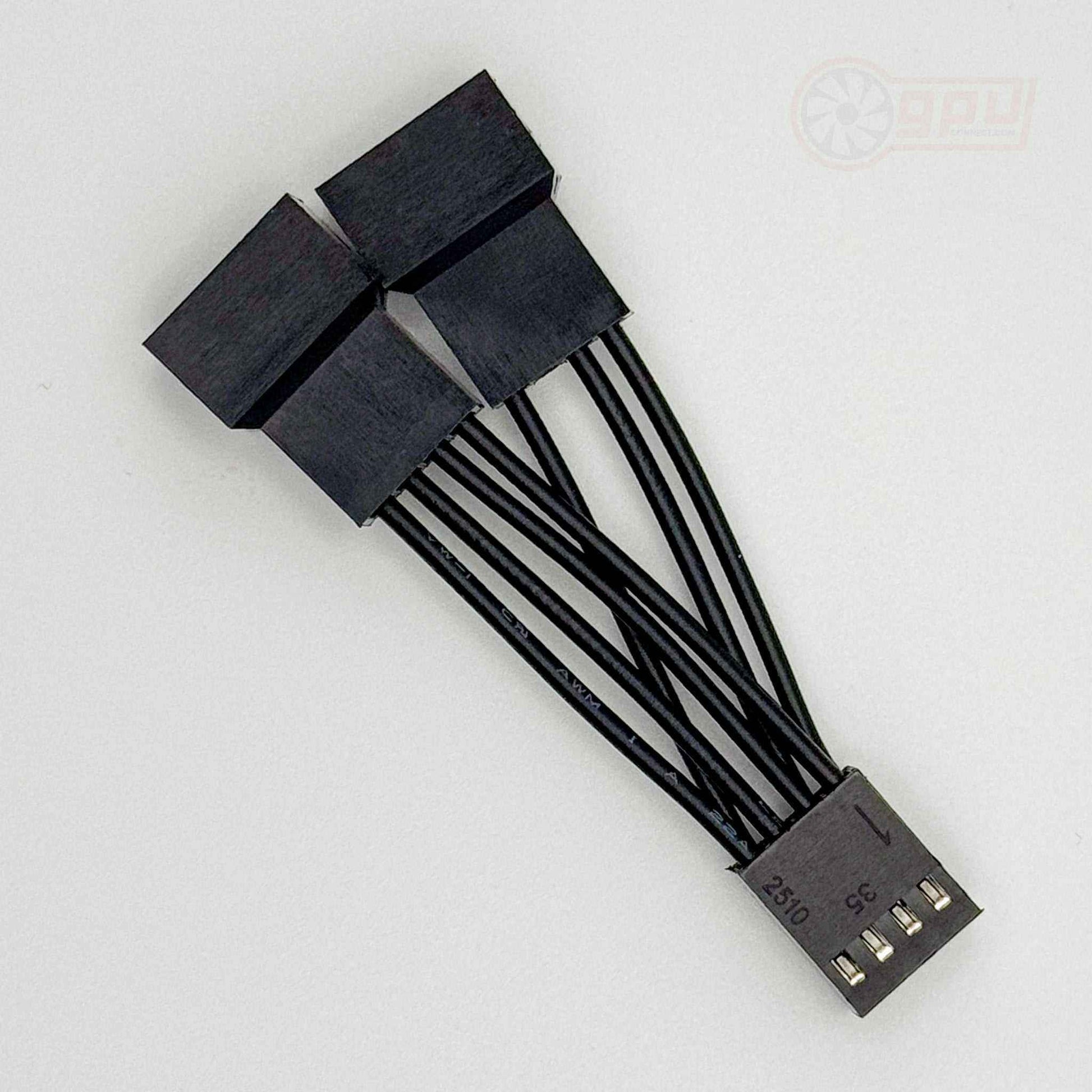 Mini Fan Splitter Cable Dual PWM for CPU / GPU - 5cm Black - GPUCONNECT.COM