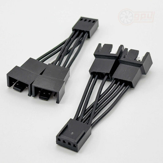 Mini Fan Splitter Cable Dual PWM for CPU / GPU - 5cm Black - GPUCONNECT.COM