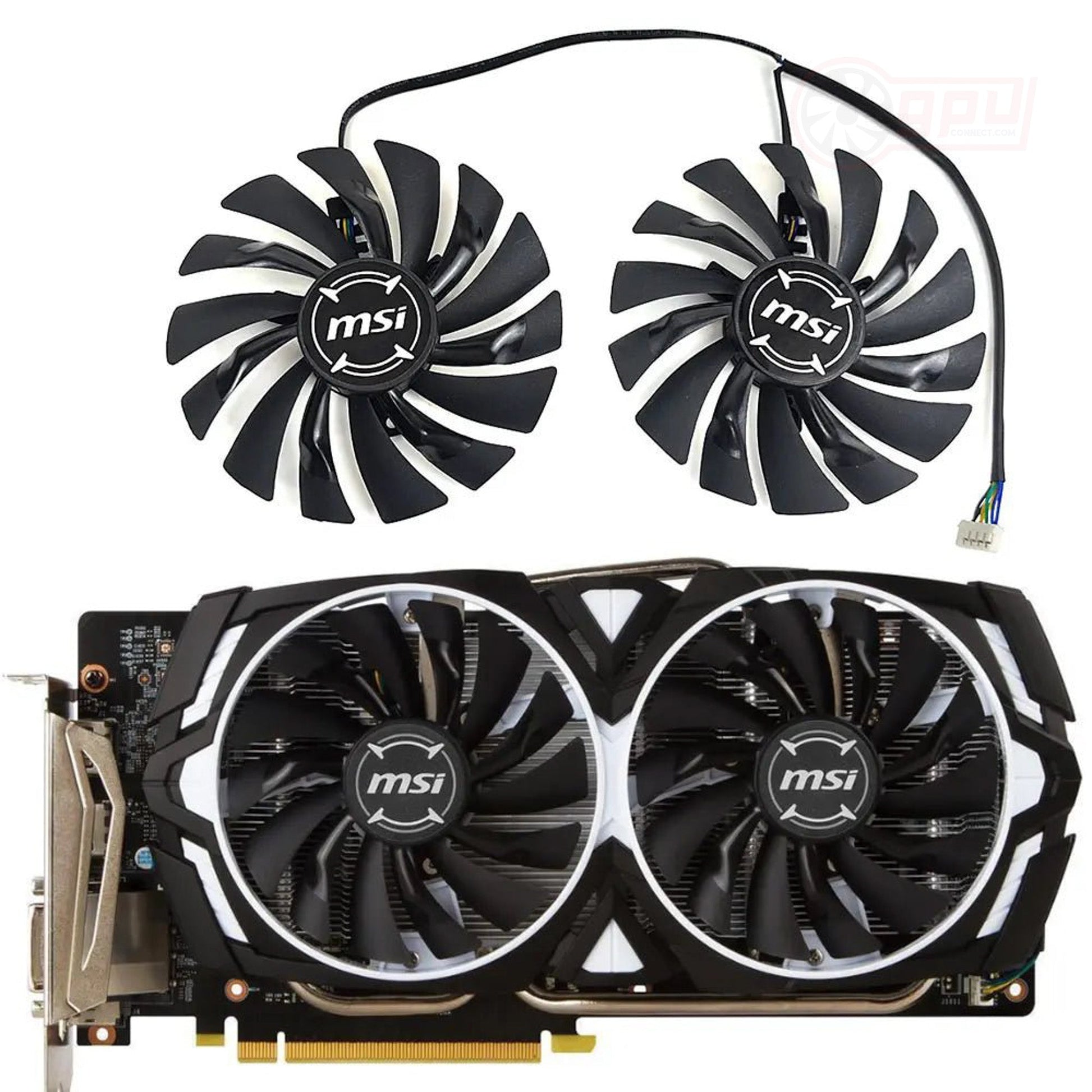 MSI GeForce GTX 1080 1080Ti 1070 1070Ti 1060 ARMOR GPU Fan Set - GPUCONNECT.COM