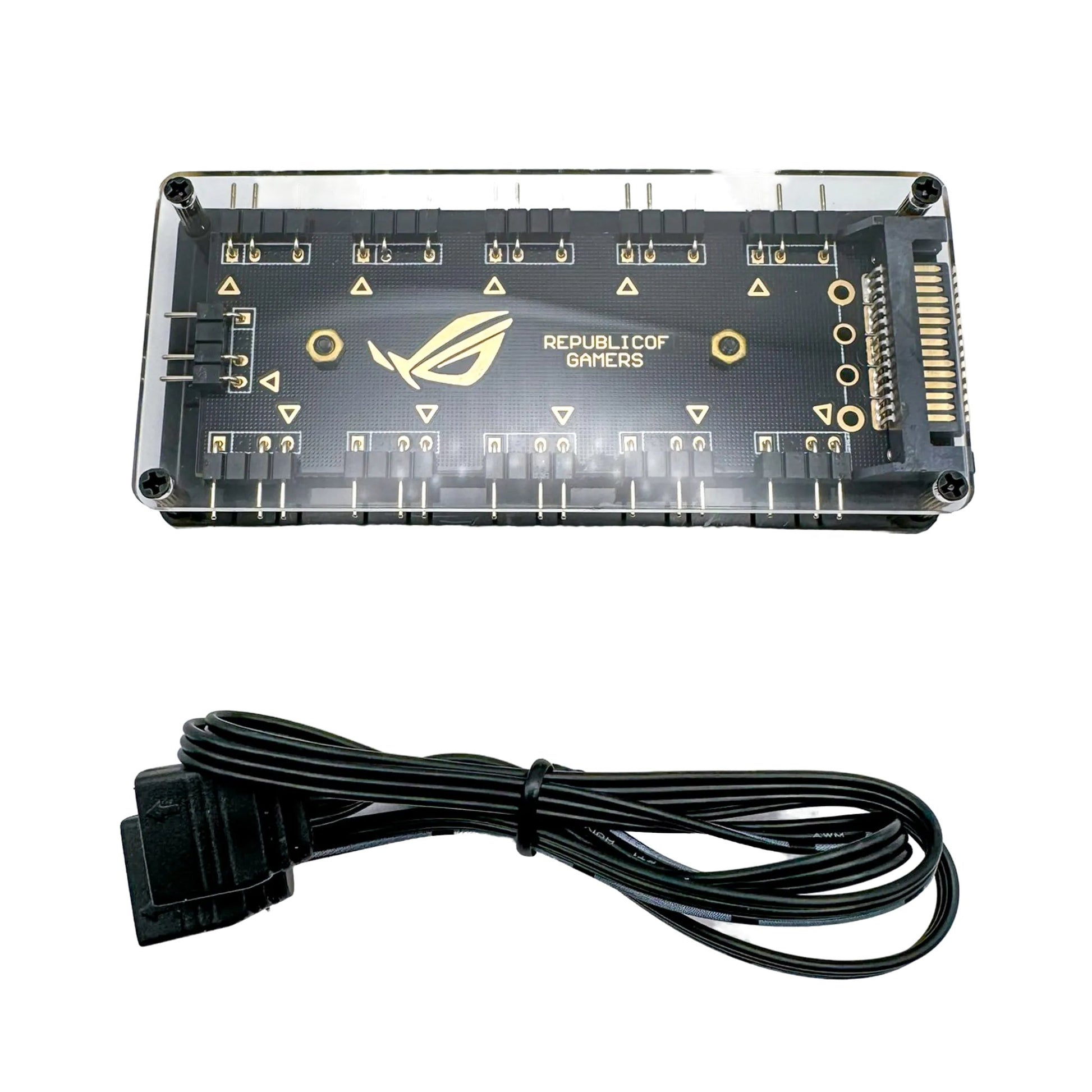 RGB Hub 10-Port 5V 3-Pin Splitter SATA Power Adapter - GPUCONNECT.COM