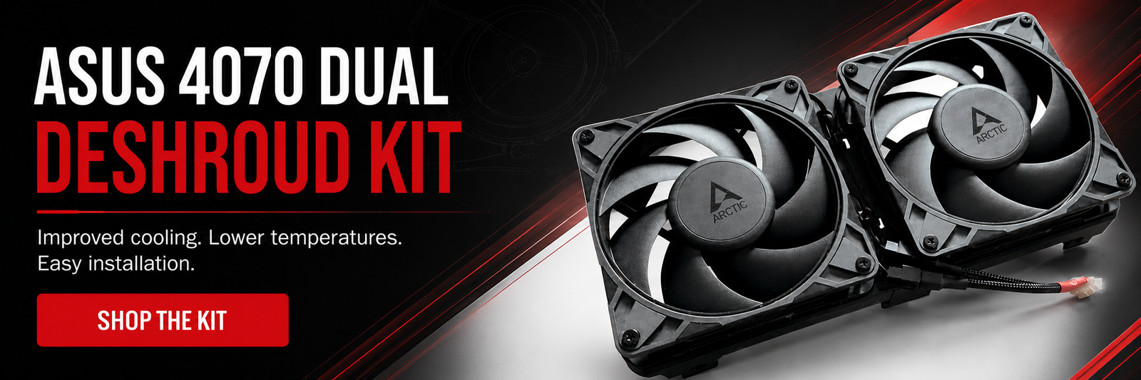 ASUS 4070 Dual Deshroud Kit – improved cooling and lower temperatures