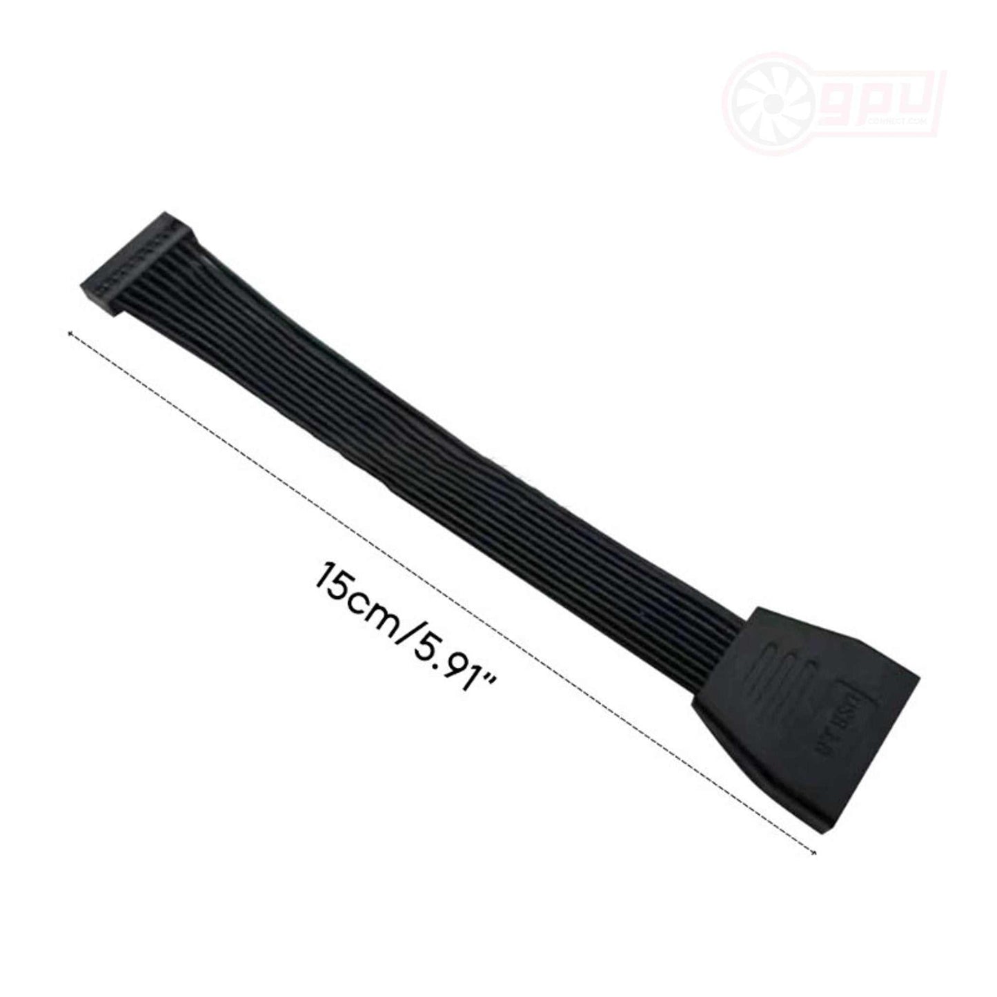 USB Extension Internal Cable 19 - Pin Flexible Case Adapter Angled - 12cm - GPUCONNECT.COM