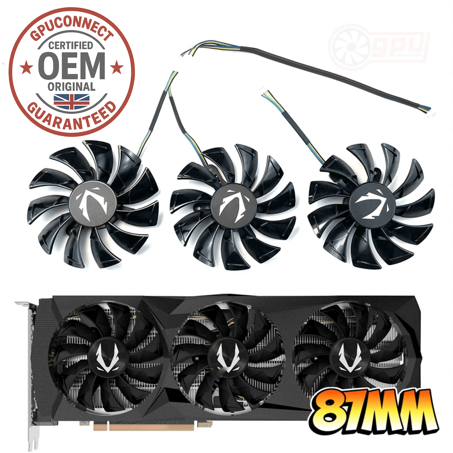 ZOTAC RTX 2080 2080Ti AMP Edition Replacement Fan (OEM Original) - GPUCONNECT.COM