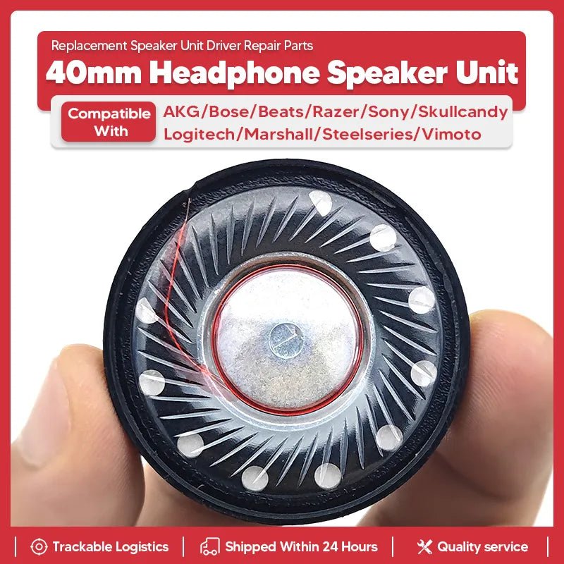 40mm Headphone Speaker Driver Replacement - 32ohm for Bose / Razer / Marshall / AKG - GPUCONNECT.COM