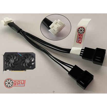 ASUS 1660 RTX 2060 2070 3050 3060 TI DUAL V2 MINI 6 Pin PWM Adapter Deshroud Cable - GPUCONNECT.COM