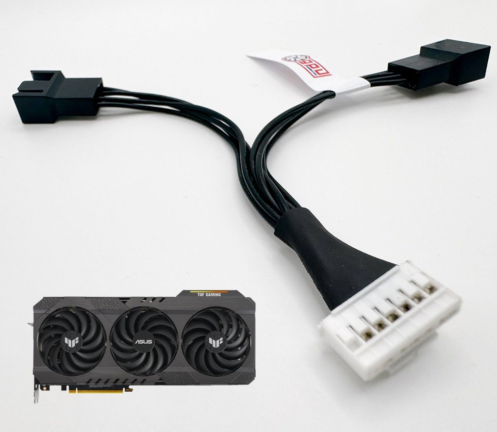 Asus RTX 3090 Ti TUF 7-Pin to 4-Pin Deshroud Adapter Fan Cable - GPUCONNECT.COM