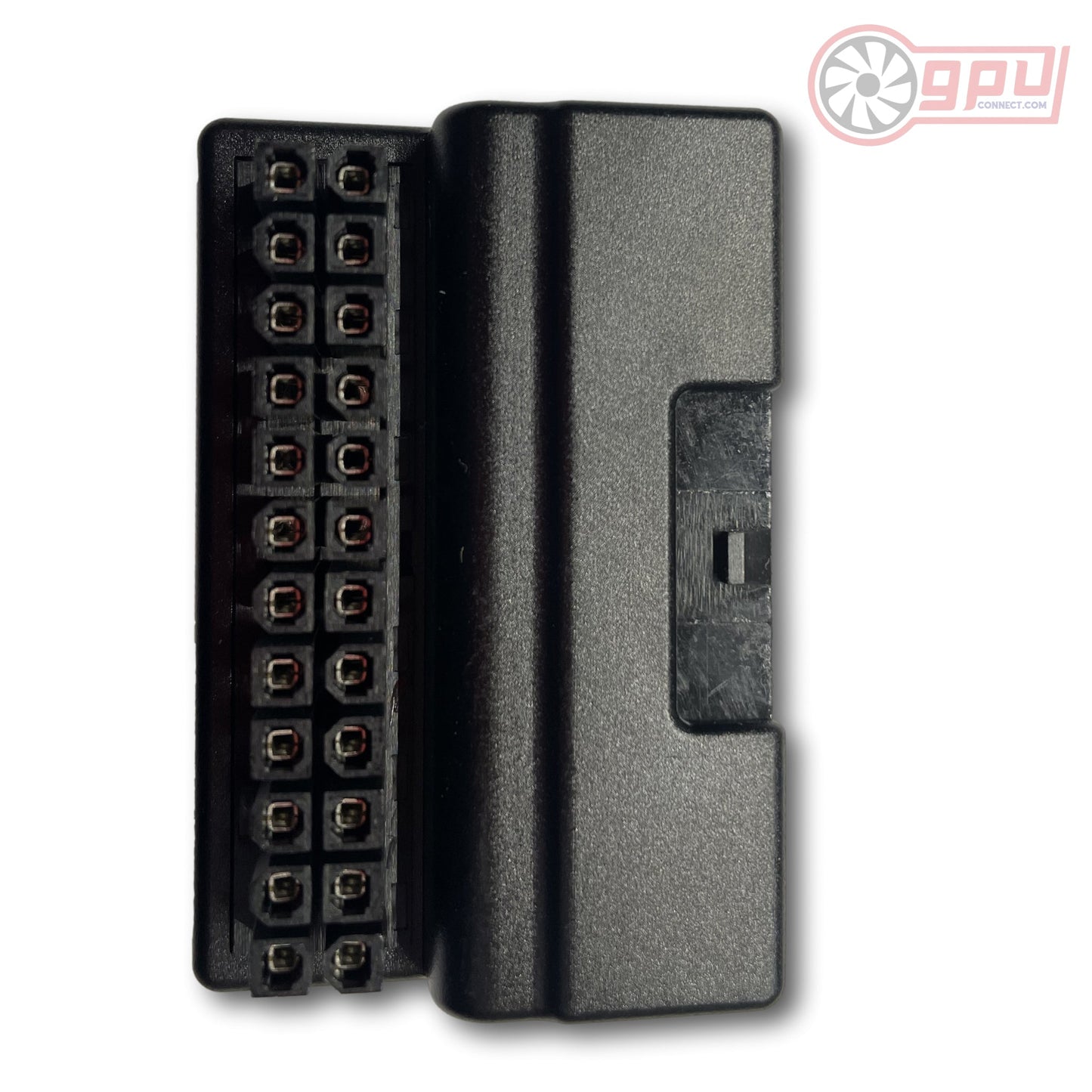 ATX 24 Pin Female to 24 Pin Male 90 Degree Right Angle Power Connector Adapter V2 - GPUCONNECT.COM