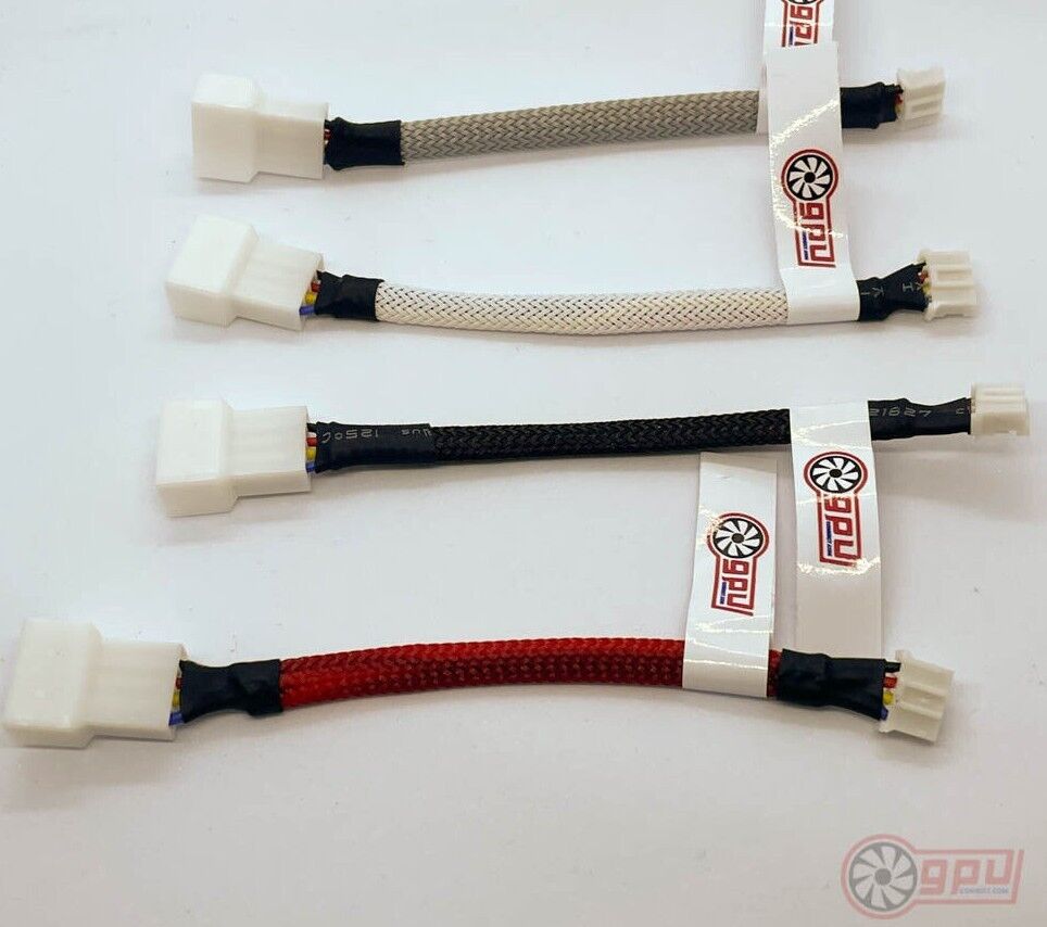 Braided mini 4-Pin PH2.0 GPU to PWM Fan Adapter Cable - Coloured - GPUCONNECT.COM