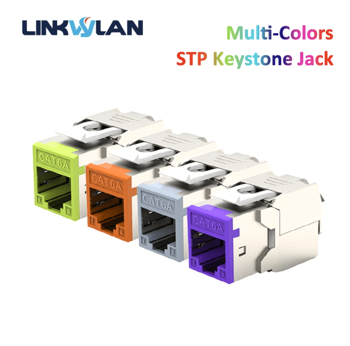 Cat6A RJ45 Keystone Jacks Module Connector Ethernet Colour Coded - 10Gbps - GPUCONNECT.COM