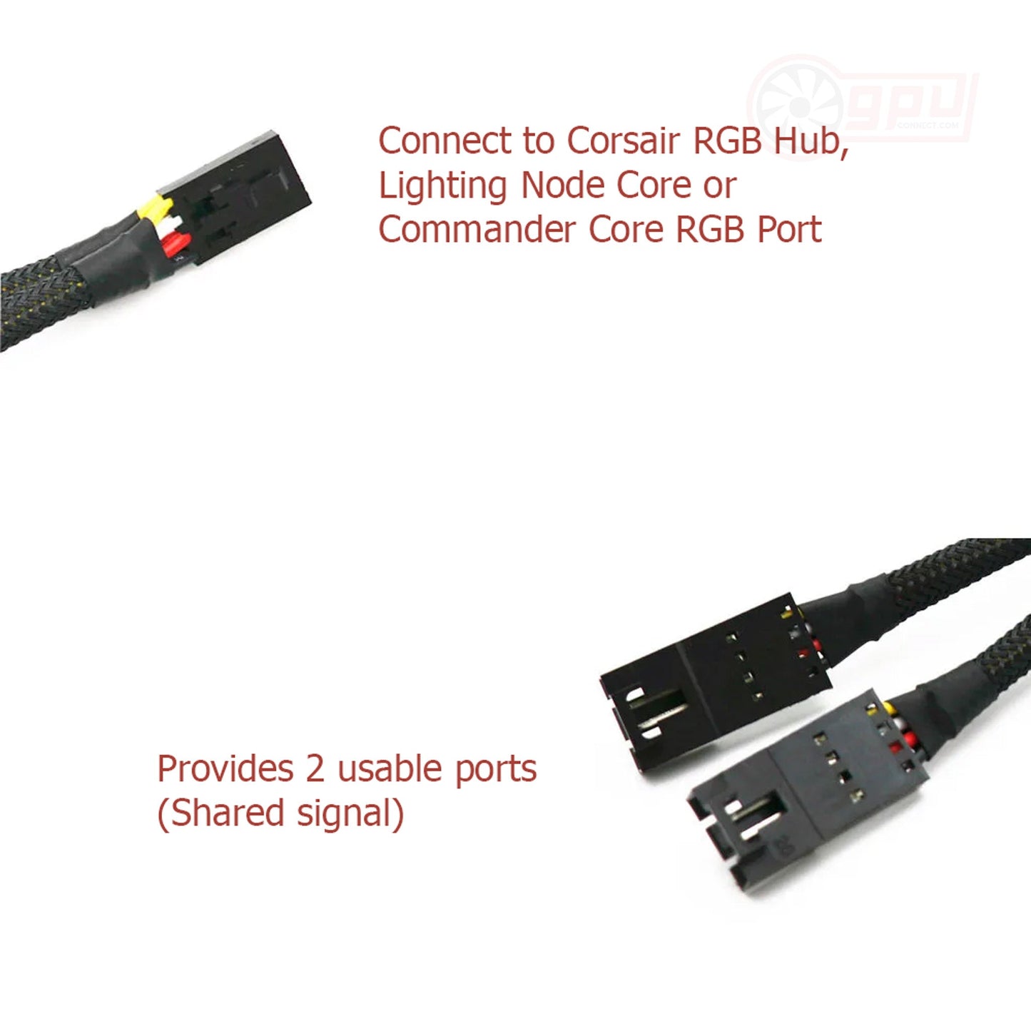 Corsair RGB 4-Pin Fan Hub Splitter Adapter Cable - GPUCONNECT.COM