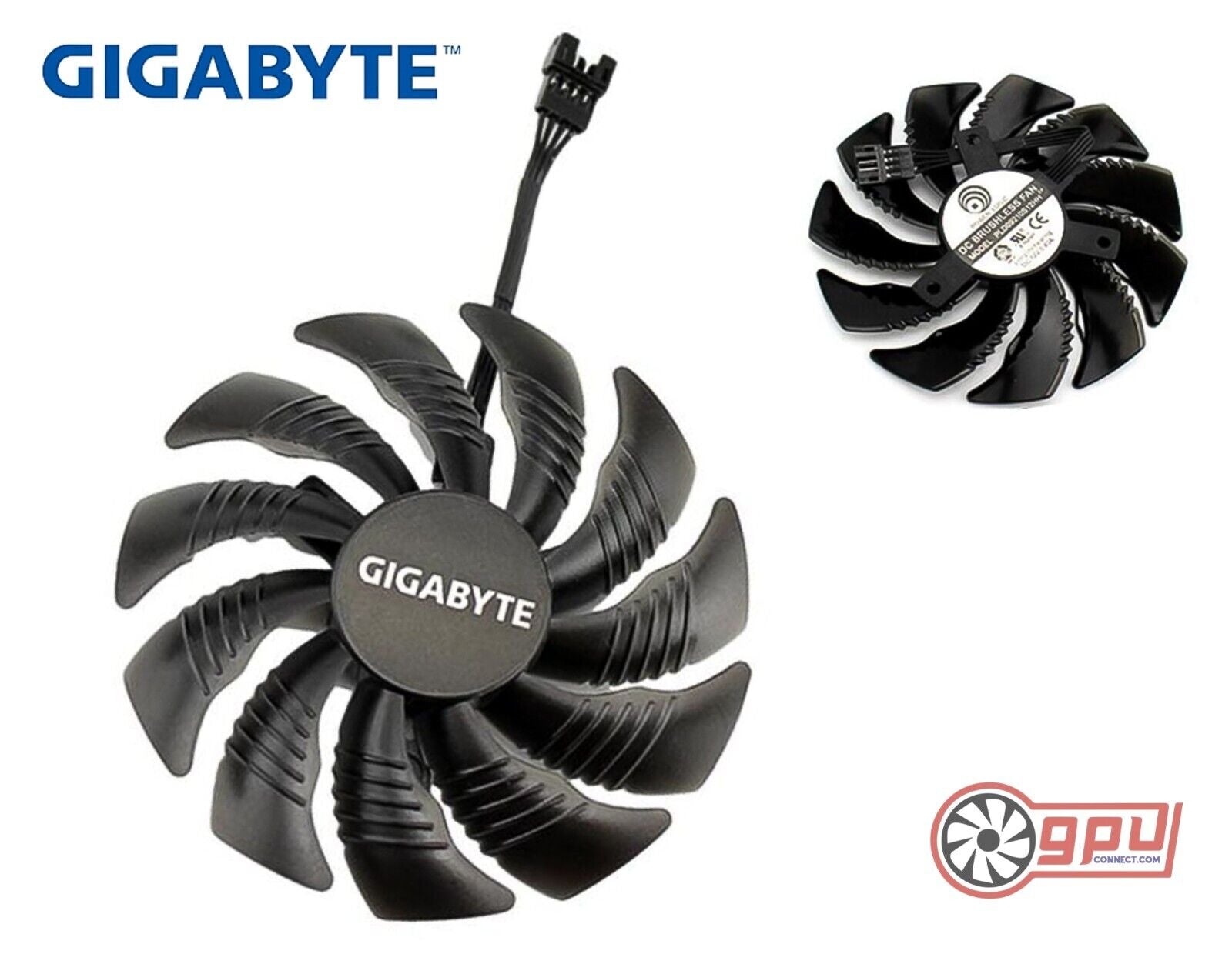 GIGABYTE GTX 1050 1060 TI RX 570 580 OC WINDFORCE Replacement Fan T129215S - GPUCONNECT.COM