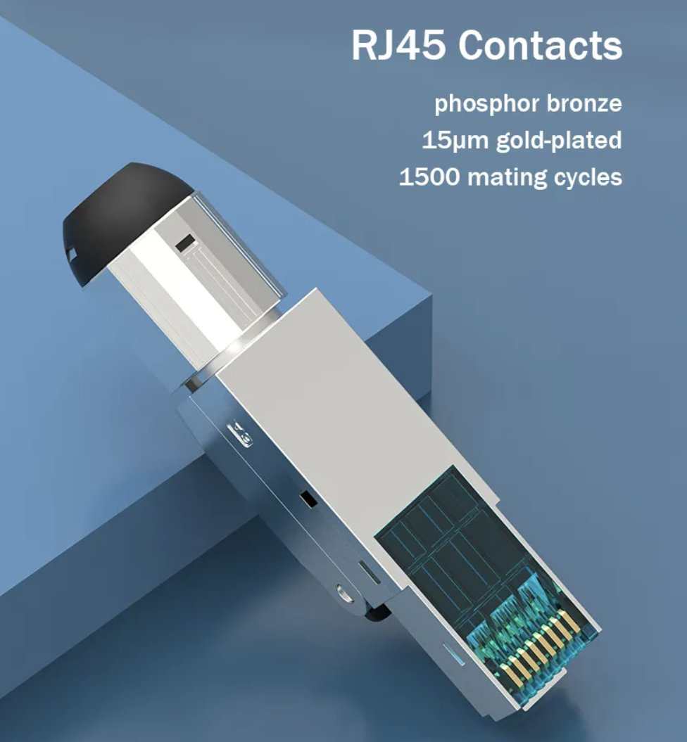 Linkwylan RJ45 Toolless Field Connector CAT 6A / 6 Termination Plug Shielded 10G - GPUCONNECT.COM