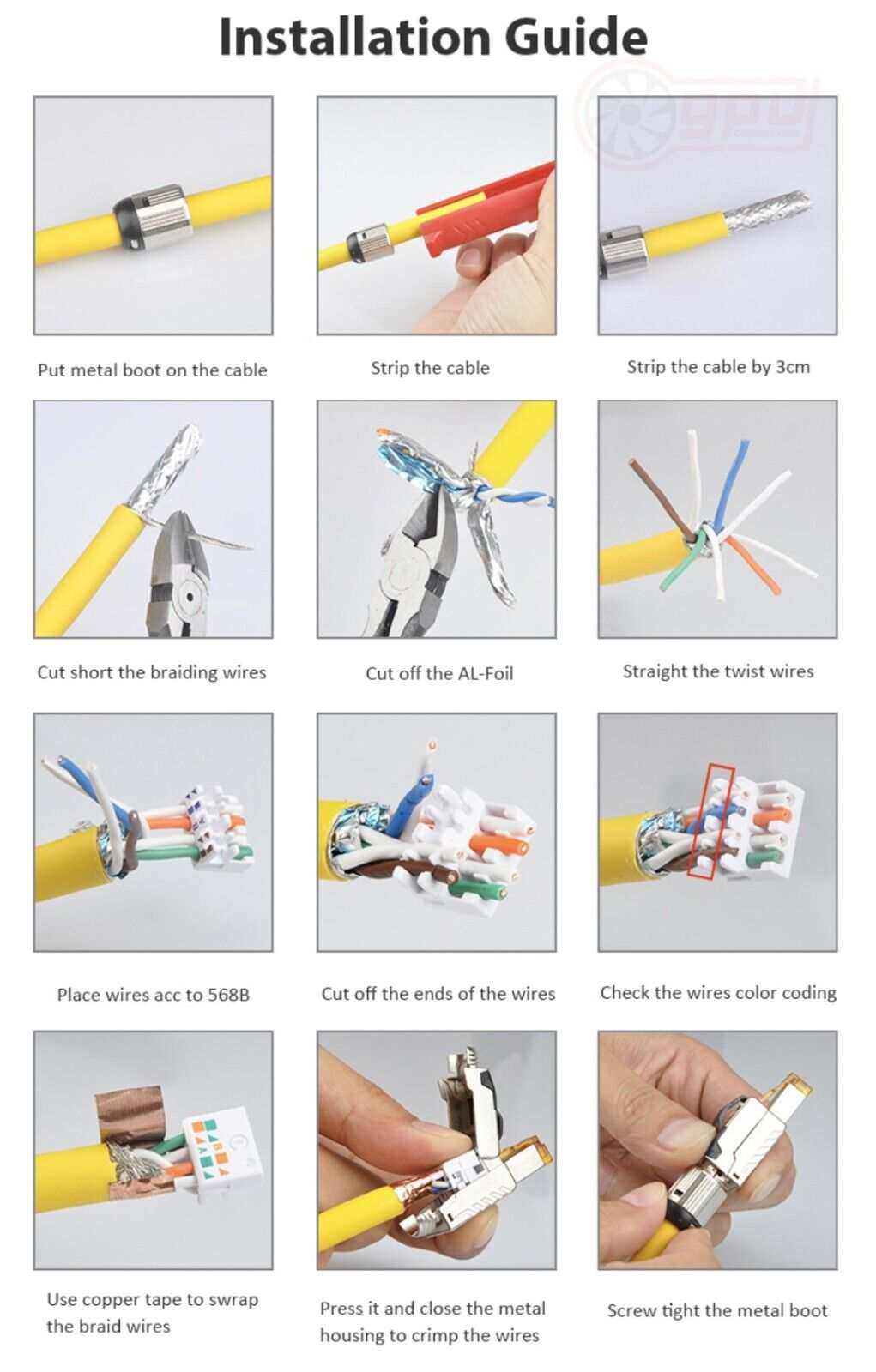 Linkwylan RJ45 Toolless Field Connector CAT 6A / 6 Termination Plug Shielded 10G - GPUCONNECT.COM