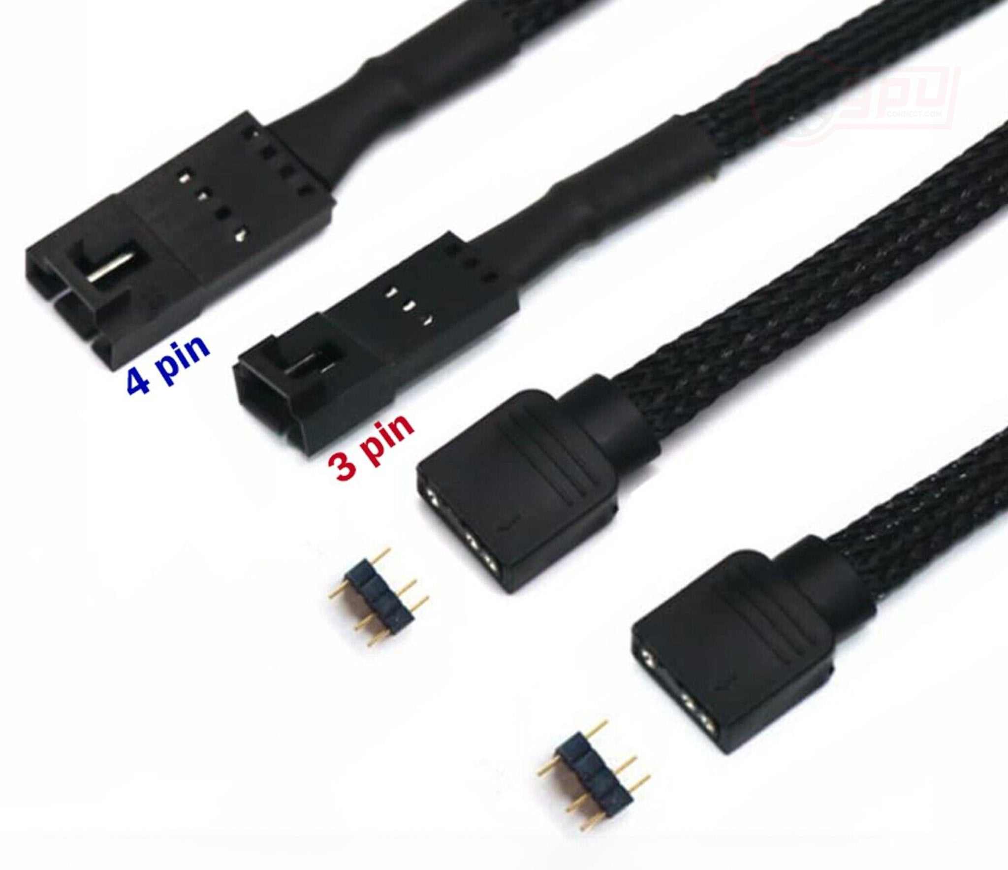Motherboard RGB to Corsair 3 / 4 Pin Fan 5V ARGB Adapter Cable ...