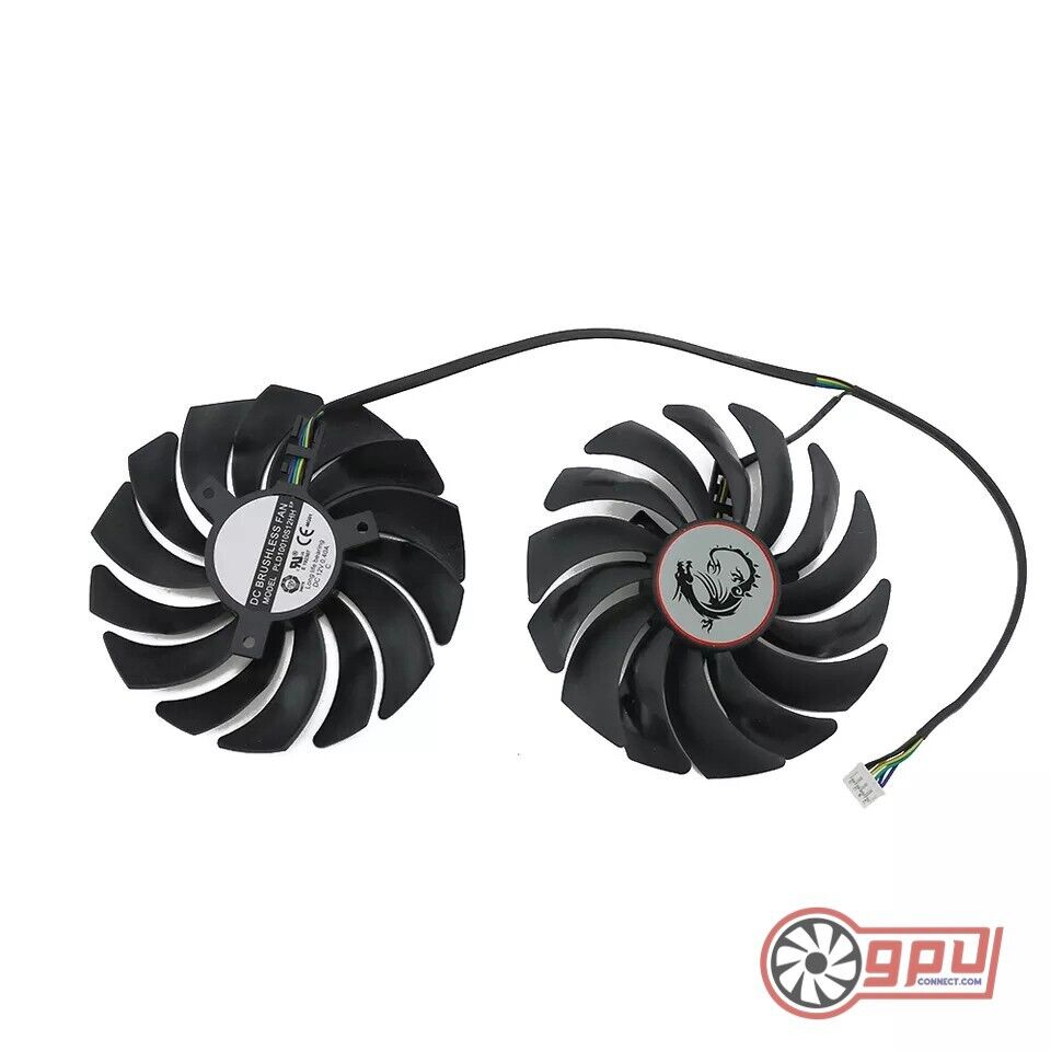 MSI GTX 1060 1070 1080 Ti 970 980 / RX 470 480 570 580 GAMING Replacement Fan - GPUCONNECT.COM