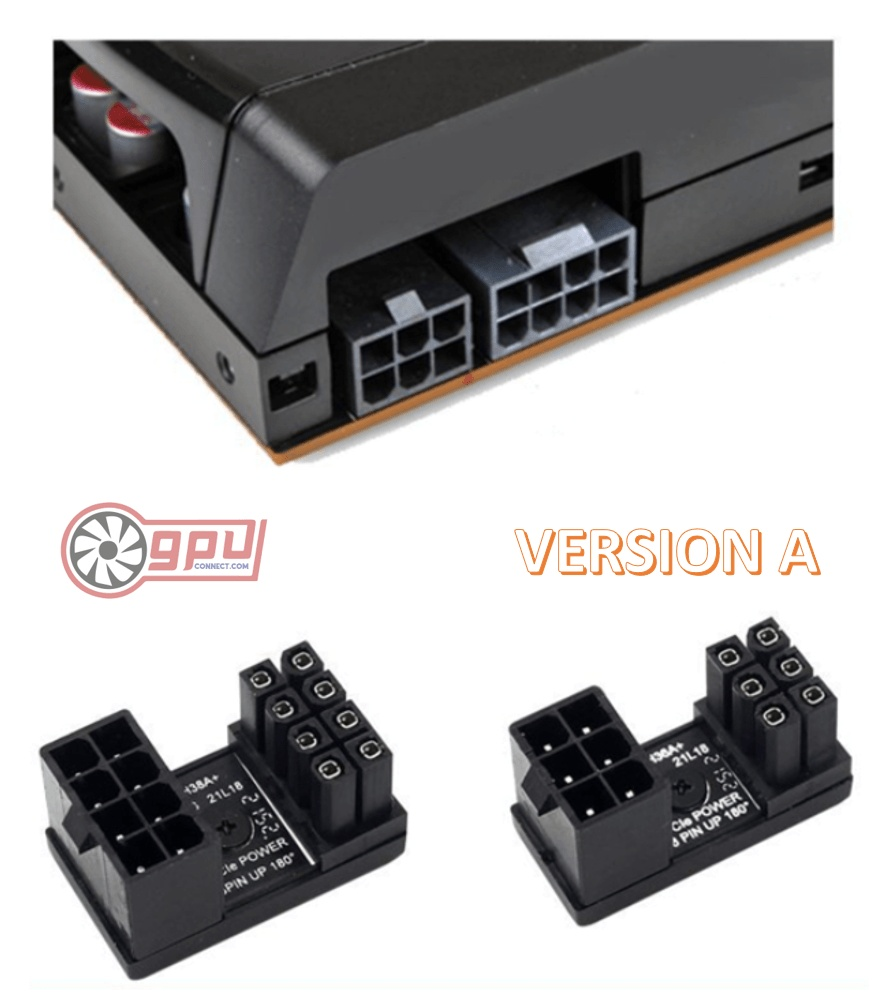 PCI-Express 6 and 8 Pin Angled Graphics Card Power Connector ...
