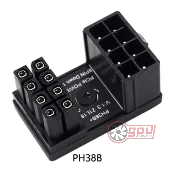 PCI-Express 6 and 8 Pin 180 Degree Angled Graphics Card Power Connector - GPUCONNECT.COM