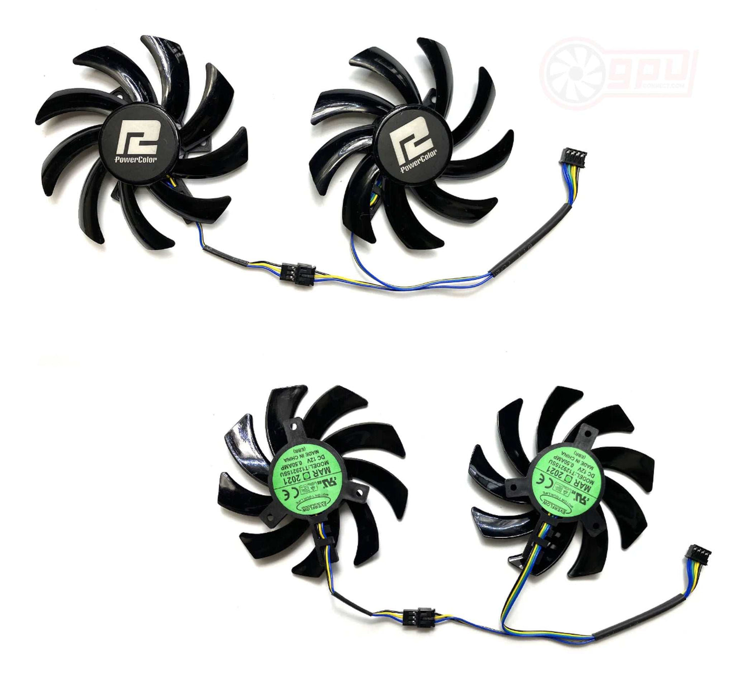 Powercolor FIGHTER RX 5700 5500 5600 6700 6600 XT 6600 Fan Set - GPUCONNECT.COM