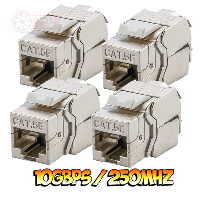 PREMIUM CAT 5E/6/6A/7 Keystone Shielded Module Network Jack 10GBps 600MHz - GPUCONNECT.COM