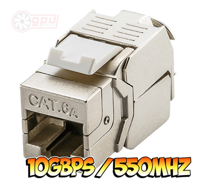 PREMIUM CAT 5E/6/6A/7 Keystone Shielded Module Network Jack 10GBps 600MHz - GPUCONNECT.COM