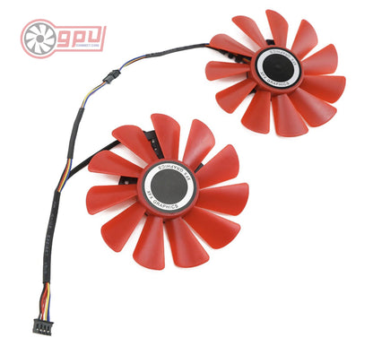 XFX RX 570 580 Replacement Graphics Card Fan Set - Red - GPUCONNECT.COM