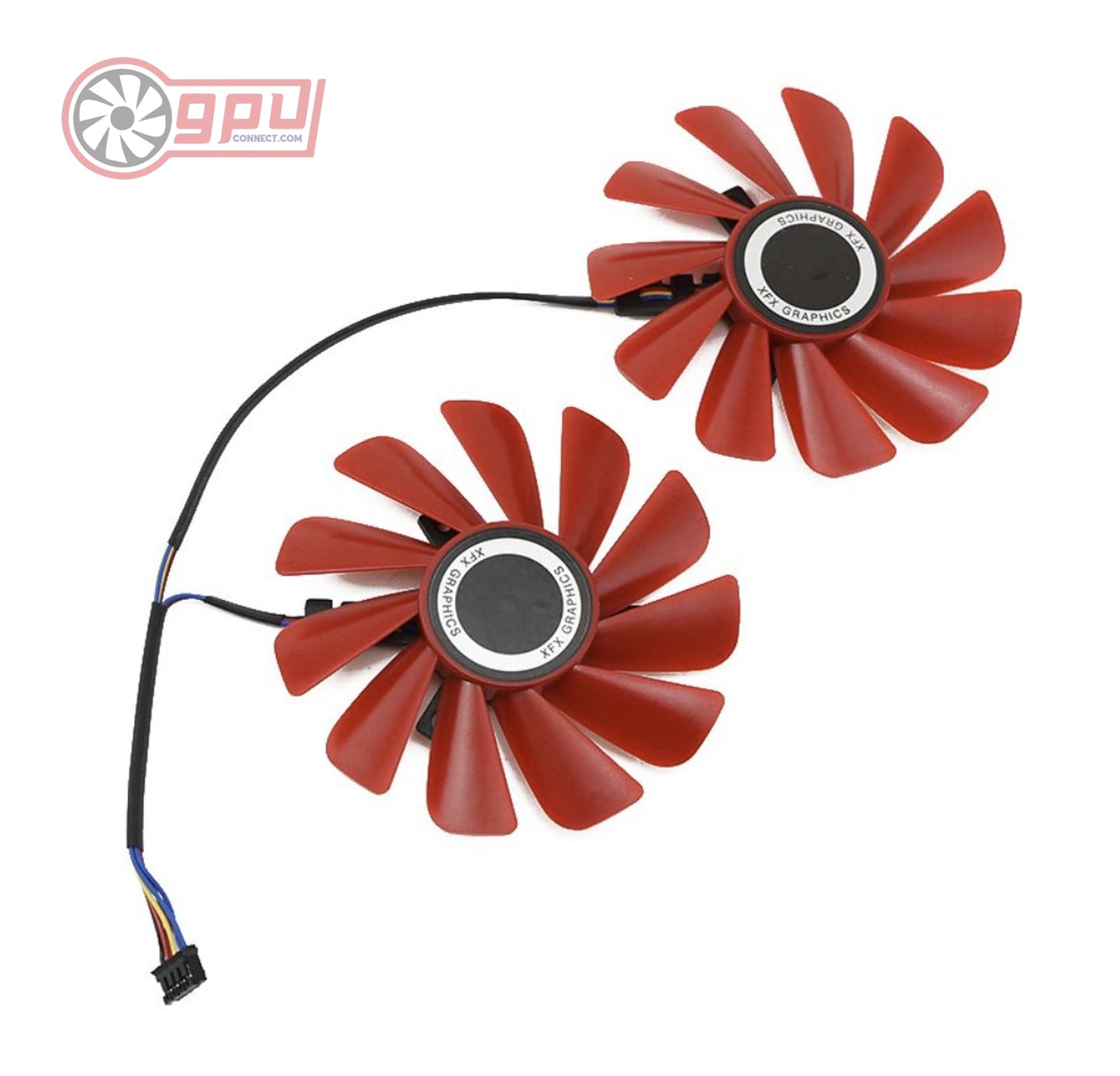 XFX RX 570 580 Replacement Graphics Card Fan Set - Red - GPUCONNECT.COM