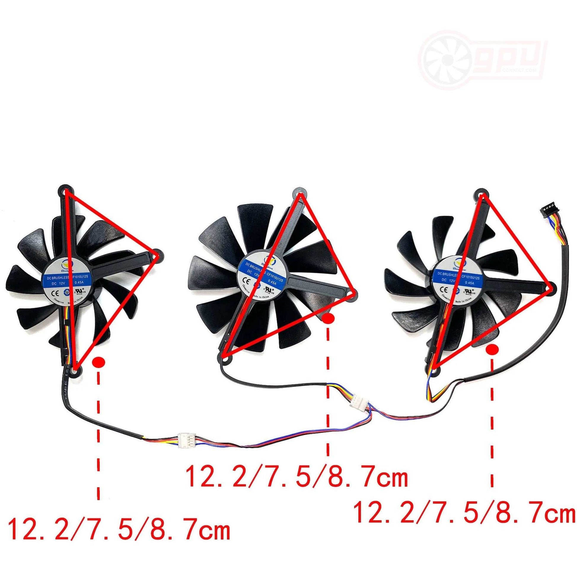 XFX RX 5700 XT THICC III Ultra Fan Replacement GPU Fan Set - GPUCONNECT.COM